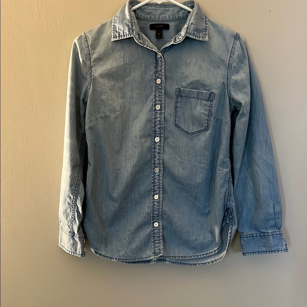 J. Crew Light Blue Denim Button Down Shirt